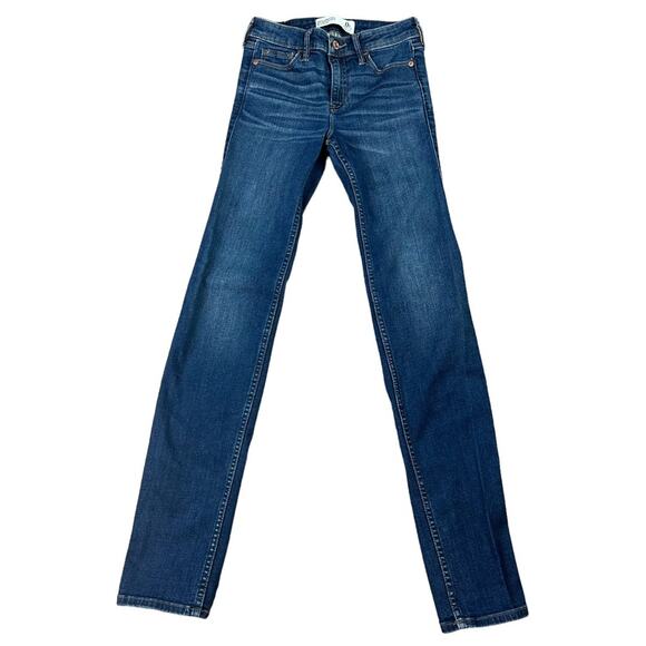 Abercrombie Straight Mid Rise Jeans Size 0 Reg - Picture 1 of 6